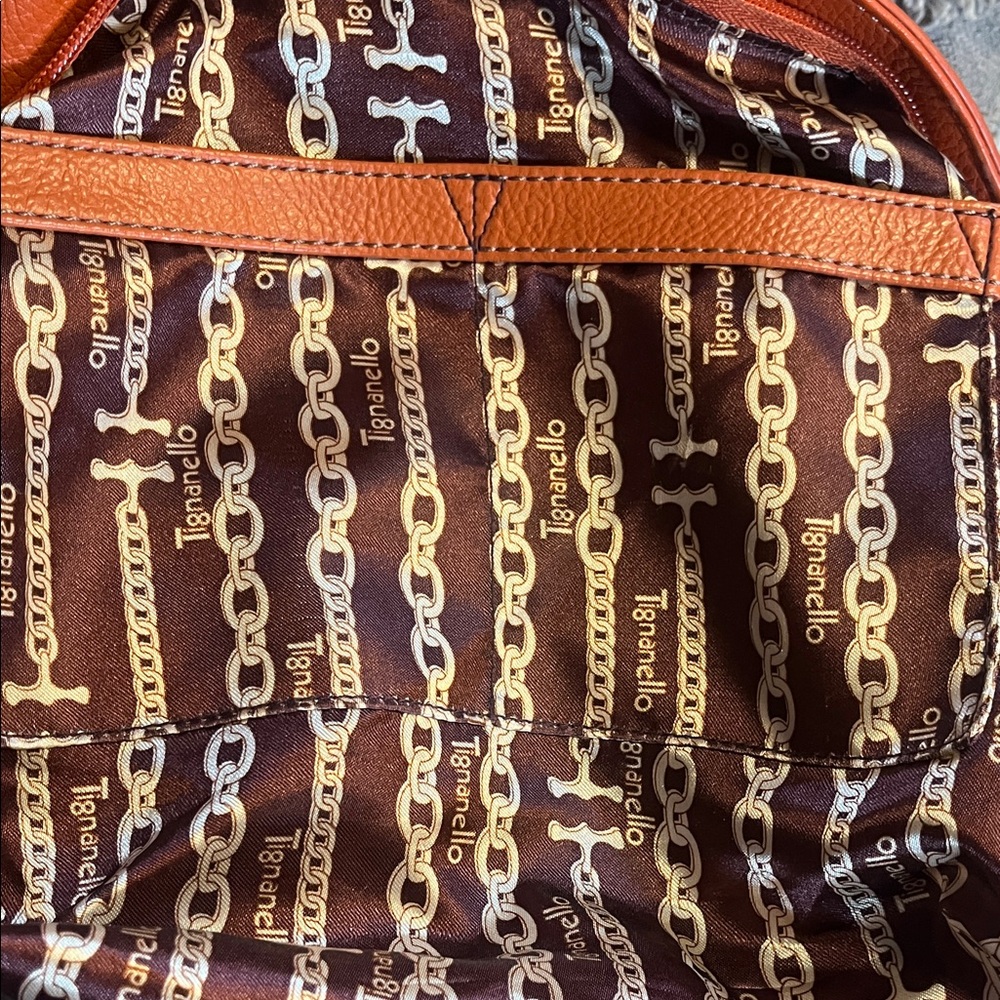 Vintage Tiganello Orange Leather Shoulder Bag - Picture 11 of 13